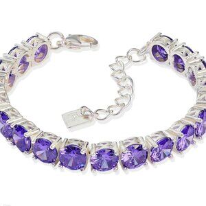 Impression Bracelet - Violet, Purple and silver bracelet, Austrian crystals.